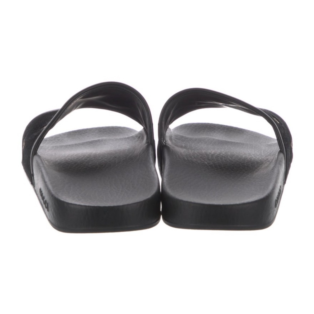 🖤🐝 ⭐️ Gucci Black Velvet Slides w/ Gold Star and Bee Embroidery - Picture 4 of 4